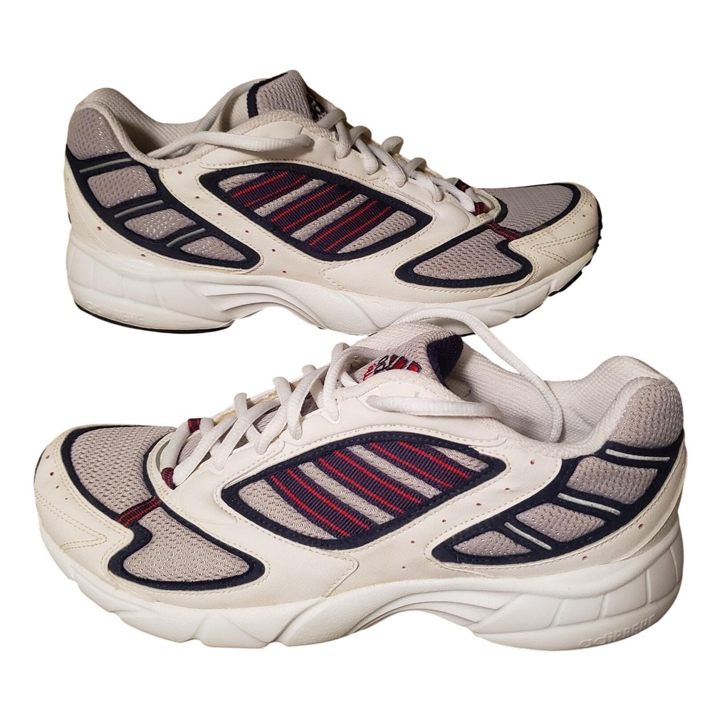 NWOB VTG 90s Adidas‎ Running Shoes White Gray Red Stripes Athletic Sneakers